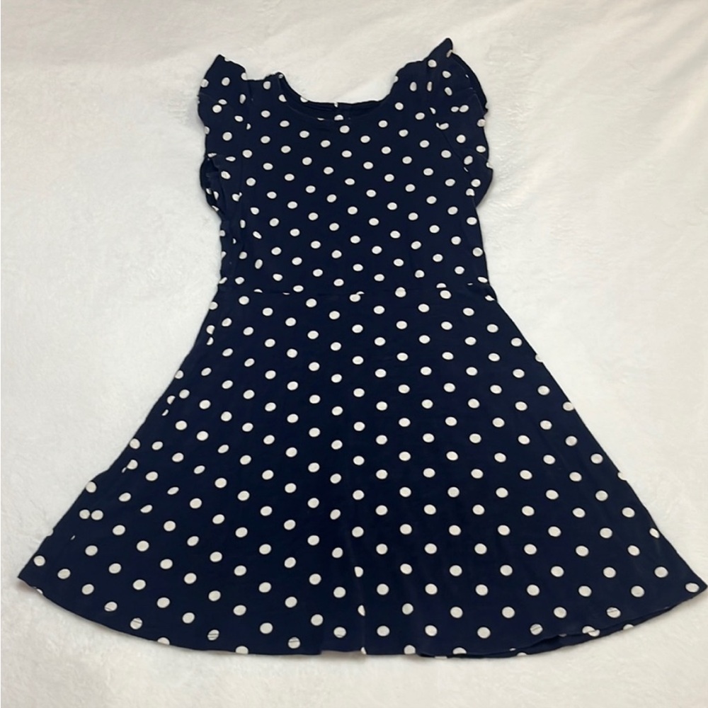 Gap kids, navy blue polkadot dress, size XL (12)